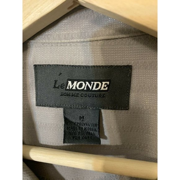 LeMonde Mens Button-Up Shirt‎ Stone Gray Sz M - Picture 2 of 7